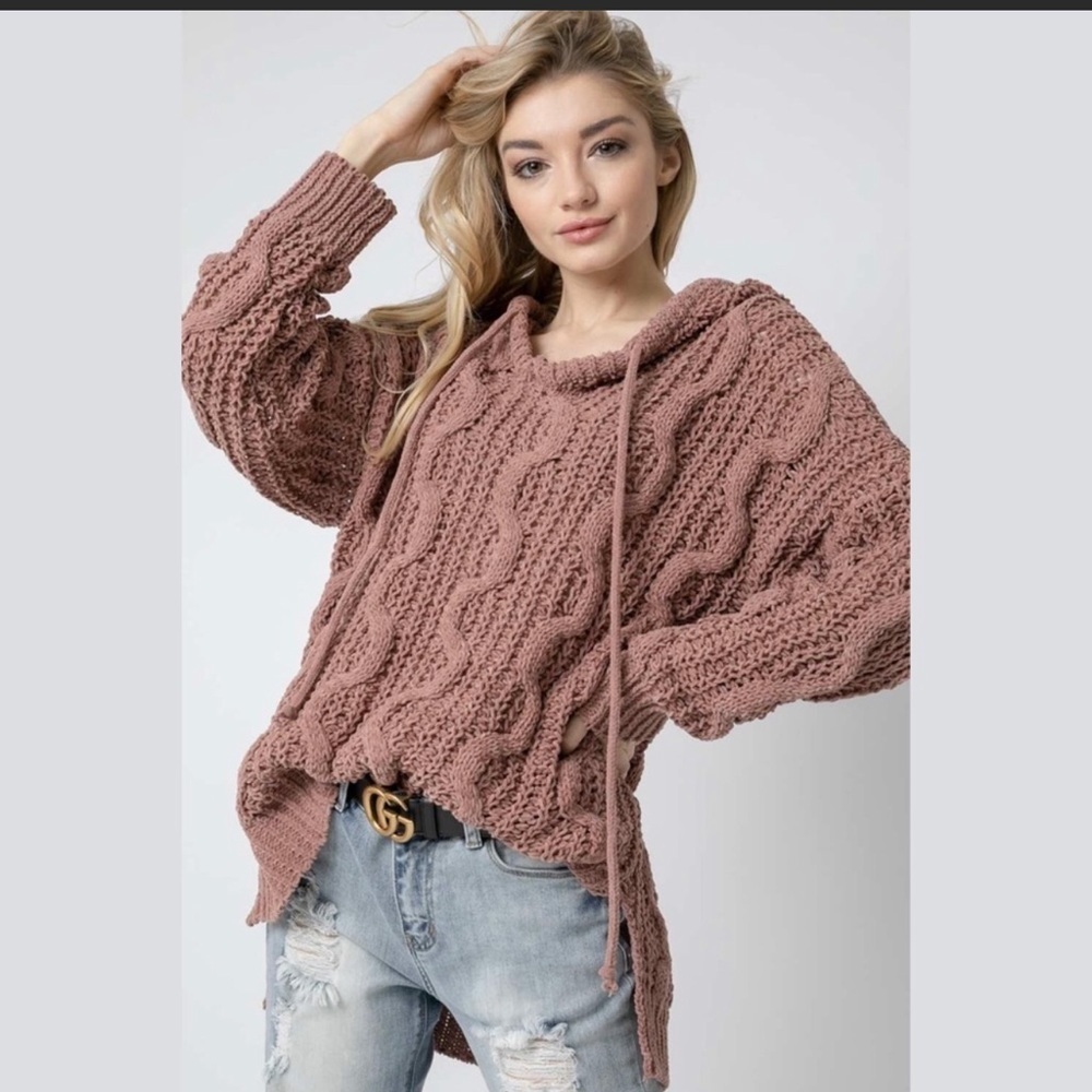 LAST ONE 👆 The ROSIE Cable Knit Pullover Hoodie